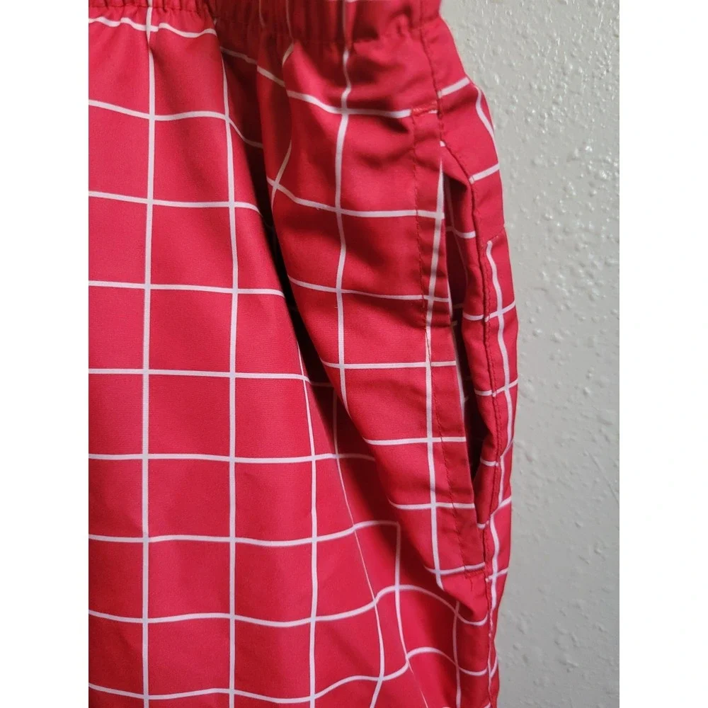 Nike Men's Swim Tunks Shorts  Red & White‎ Size XL